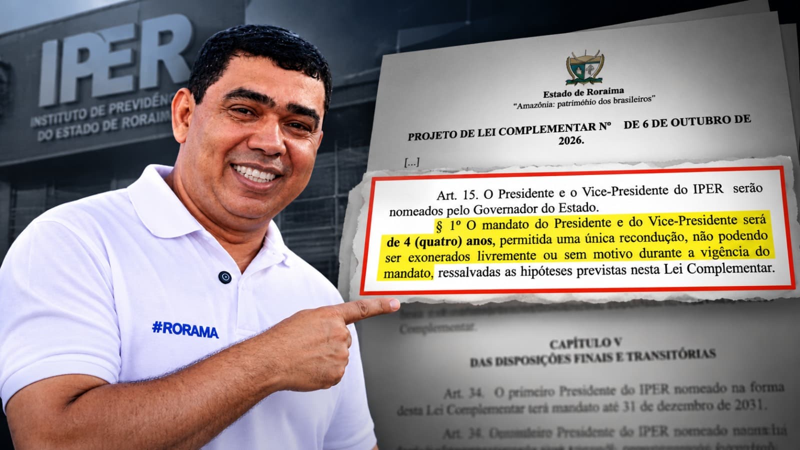 Governador envia à Assembleia projeto que cria mandato e ‘blindagem’ contra exoneração no comando do IPER